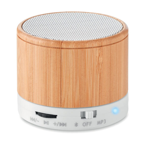 Round Bamboo wireless speaker