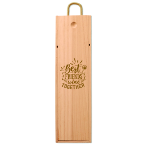 Wine accessoire with logo Wooden crate VINBOX Wine box in Paulownia wood with cord handle. Available color: Wood Dimensions: 9.5X9.5X34.5CM Width: 9.5 cm Length: 9.5 cm Height: 34.5 cm Volume: 3.723 cdm3 Gross Weight: 0.334 kg Net Weight: 0.287 kg Magnus Business Gifts is your partner for merchandising, gadgets or unique business gifts since 1967. Certified with Ecovadis gold!