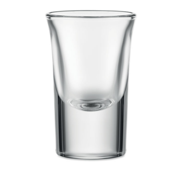 Gadget with logo shot glass SONGO Re-usable shot/shooter glass. Capacity: 28 ml. Available color: Transparent Dimensions: Ø4,5X7,1 CM Height: 7.1 cm Diameter: 4.5 cm Volume: 0.18 cdm3 Gross Weight: 0.125 kg Net Weight: 0.118 kg Magnus Business Gifts is your partner for merchandising, gadgets or unique business gifts since 1967. Certified with Ecovadis gold!