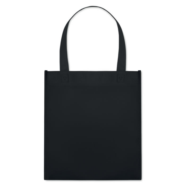 Gadget with logo Totebag APO BAG Nonwoven heat sealed shopping bag with short handles. 80 gr/m². Available color: Royal Blue, White, Black Dimensions: 27X15X30CM Width: 15 cm Length: 27 cm Height: 30 cm Volume: 0.351 cdm3 Gross Weight: 0.038 kg Net Weight: 0.034 kg Magnus Business Gifts is your partner for merchandising, gadgets or unique business gifts since 1967. Certified with Ecovadis gold!