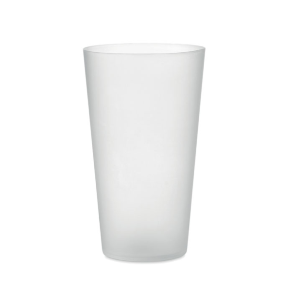 Cup with logo FESTA Reusable PP event cup for festivals with frosted finish. Capacity 550 ml. Using reusable drinkware is a sustainable choice to help prevent unnecessary waste. With throwaway plastics becoming less popular, these reusable cups are the perfect solution to any event, party and festival. Available color: Transparent White, Black, White Dimensions: Ø8X14 CM Height: 14 cm Diameter: 8 cm Volume: 0.122 cdm3 Gross Weight: 0.029 kg Net Weight: 0.026 kg Magnus Business Gifts is your partner for merchandising, gadgets or unique business gifts since 1967. Certified with Ecovadis gold!