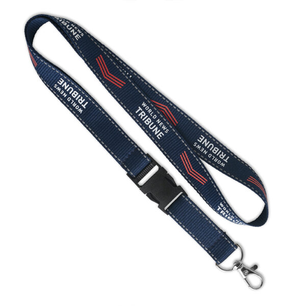 ML1021 lanyard with logo ML1021 lanyard with logo made from polyester ca.90cm. With reflective threads woven into the ribbon and a metal karabinier or choose from one of the other clip options. Polyester ribbon is printed with your pan tone colour matched logo designs on one or two sides. We use different printing techniques to add your logo. Depending on the surface we can use embroidery, engraving, 360° imprint or screenprint.