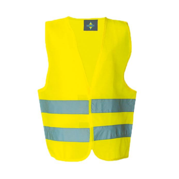 Safety vest with Logo Kids - Certified according to EN 17353:2020 Type AB3 - Two 5 cm wide reflective stripes all around the body - Adjustable size with two hook and loop fasteners Sizes: XXS = 3 - 4 years / XS = 3 - 6 years / S = 7 - 12 years Available color: Neon Green, Orange, Yellow, Neon Pink Magnus Business Gifts is your partner for merchandising, gadgets or unique business gifts since 1967. Certified with Ecovadis gold!