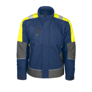 Projob Lined Jacket with logo Padded lining. Full zip to the top of the collar. Storm flap with press studs. Fleece lining in collar. Pre-shaped arms and velcro adjustable cuffs. Two chest pockets: one vertical with zip and one with flap with different compartments. Badge holder in right chest pocket. Two side pockets with zip. Two inside pockets, one with zipper. D-ring Available color: Navy Material: 100% cotton, 375 g/m² Magnus Business Gifts is your partner for merchandising, gadgets or unique business gifts since 1967. Certified with Ecovadis gold!