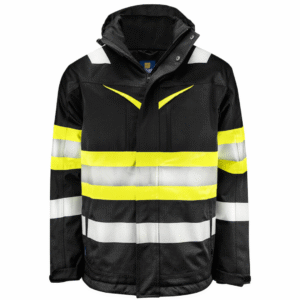 Projob Functional jacket with logo ISO20471 Class 1 Wind- and waterproof, rip-stop material Quilted lining. taped seams. 2-way zipper at the front covered with a flap. This storm flap can be closed with press studs. Chest pocket on both sides with zipper. Left chest pocket with loop for badge holder Side pockets with zipper. 2 inner pockets with zipper. Left inner pocket has an extra open pocket with velcro closure. Available color: Yellow/ Back, Yellow/ Navy Material : 80% polyester, 20% cotton - 235 g/m² Magnus Business Gifts is your partner for merchandising, gadgets or unique business gifts since 1967. Certified with Ecovadis gold!