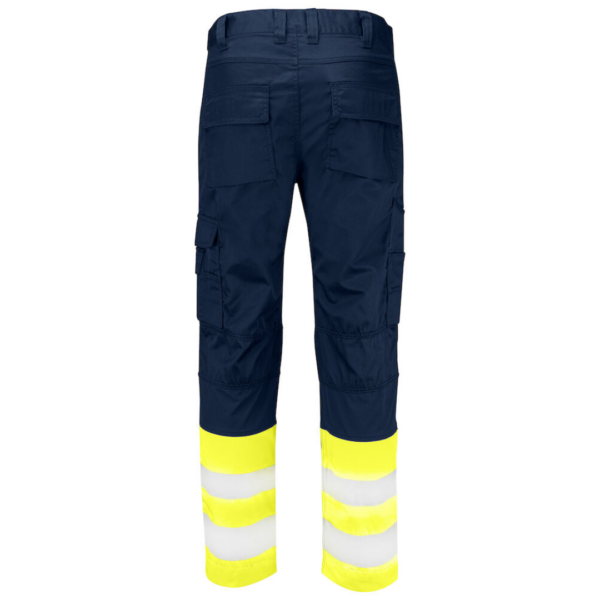 Projob Trousers with logo Trousers with great flexibility. Stretch insert in the crotch. Back pockets with flap and velcro closure Reinforced ruler pocket and spacious pockets for tools and knife button. D-ring for badge holder. Available color: Orange/ Black, Yellow/ Black, Yellow/ Navy Material 1: 65% polyester, 35% cotton - 245 g/m2 Material 2: 80% polyester, 20% cotton Material 3: 90% polyamide, 10% elastane Magnus Business Gifts is your partner for merchandising, gadgets or unique business gifts since 1967. Certified with Ecovadis gold!