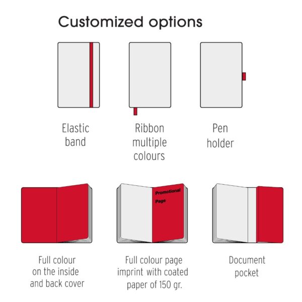 Custom Made Notebooks Soft Cover Elevate your note-taking experience with our range of custom-made notebooks, tailored to your unique preferences. Our notebooks are designed to meet your needs with a range of features and customization options. For those who prefer a softer touch, our Soft Cover Notebooks provide a more flexible and lightweight option without sacrificing style or functionality. With the same attention to detail, including an elastic band closure, ribbon bookmarks, and pen holder, these notebooks are ideal for everyday use. Complete with an elastic band closure, ribbon bookmarks in multiple colors, and a convenient pen holder, these notebooks are perfect for on-the-go professionals and avid writers alike. REQUEST A FREE QUOTE The easiest way to kick off your design process is to request a quote. In your request, you can share your idea, your deadline, and send us images of your character. MOQ required. Magnus Business Gifts is your partner for merchandising, gadgets or unique business gifts since 1967. Certified with Ecovadis gold!