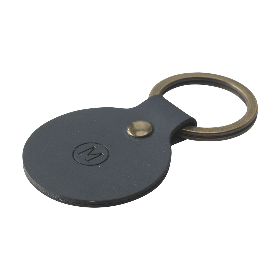Recycled Leather Keyring Round - Image 2