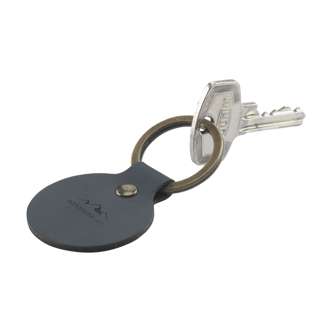 Recycled Leather Keyring Round - Image 3
