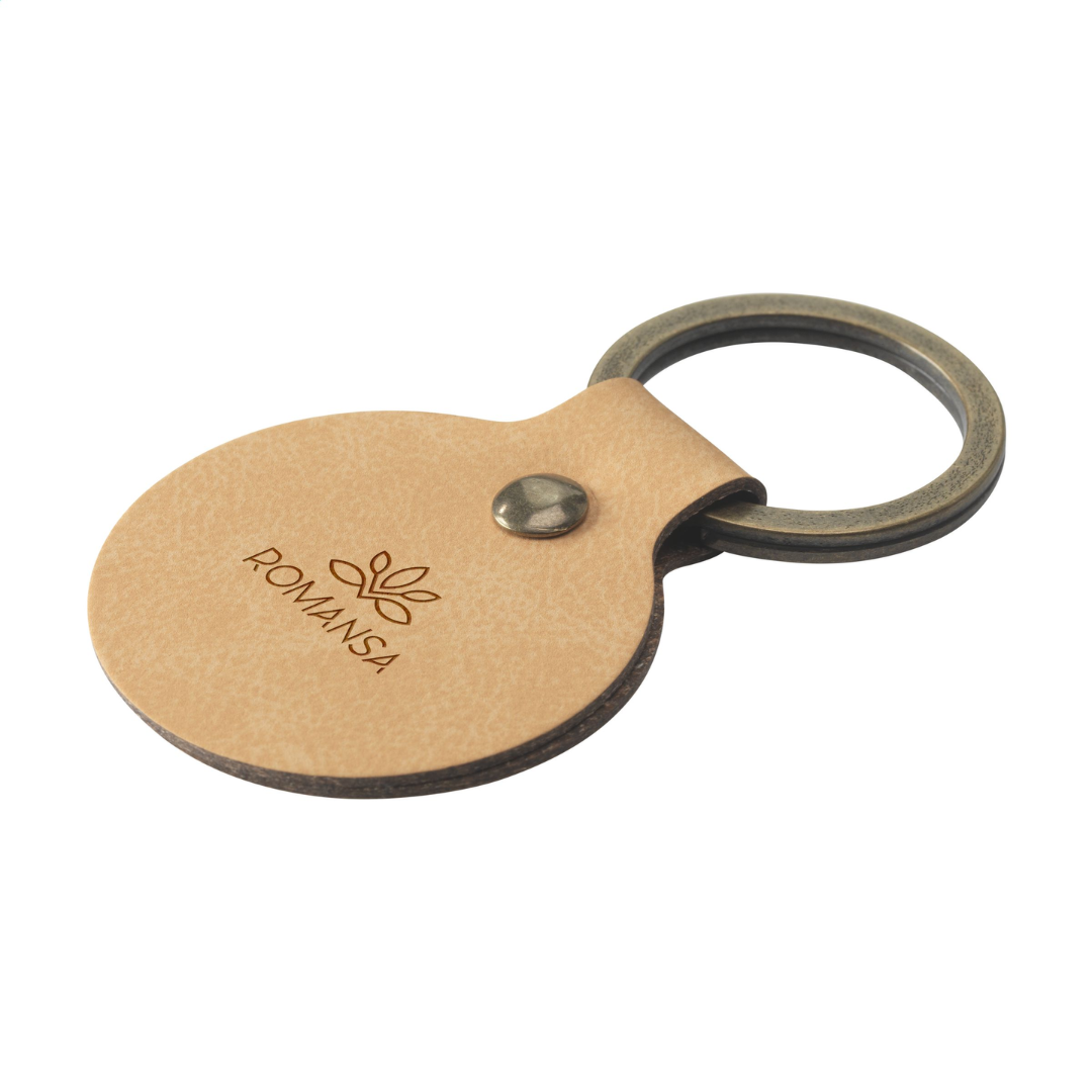 Recycled Leather Keyring Round - Image 4