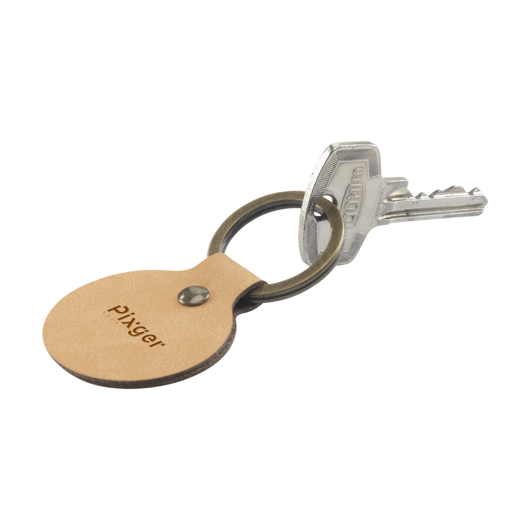 Recycled Leather Keyring Round - Image 5