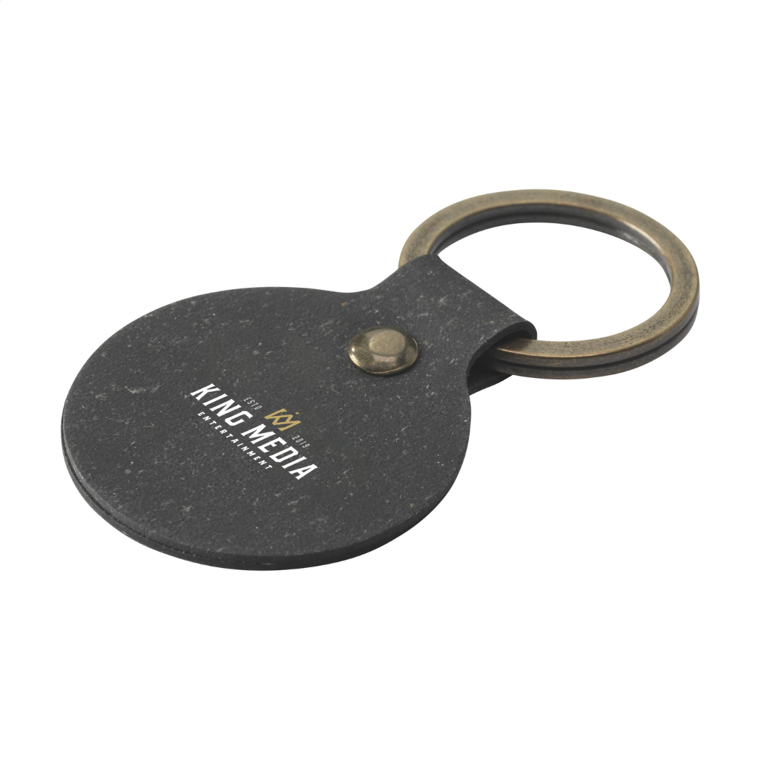 Recycled Leather Keyring Round - Image 6